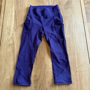 Lululemon Fast and Free High-Rise Crop 23" leggings dark blue or purple Size 4